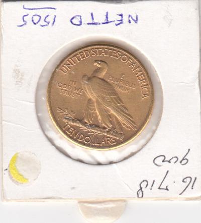 Beschrijving: 10 Dollar INDIAN(16,718 gram 0,900)